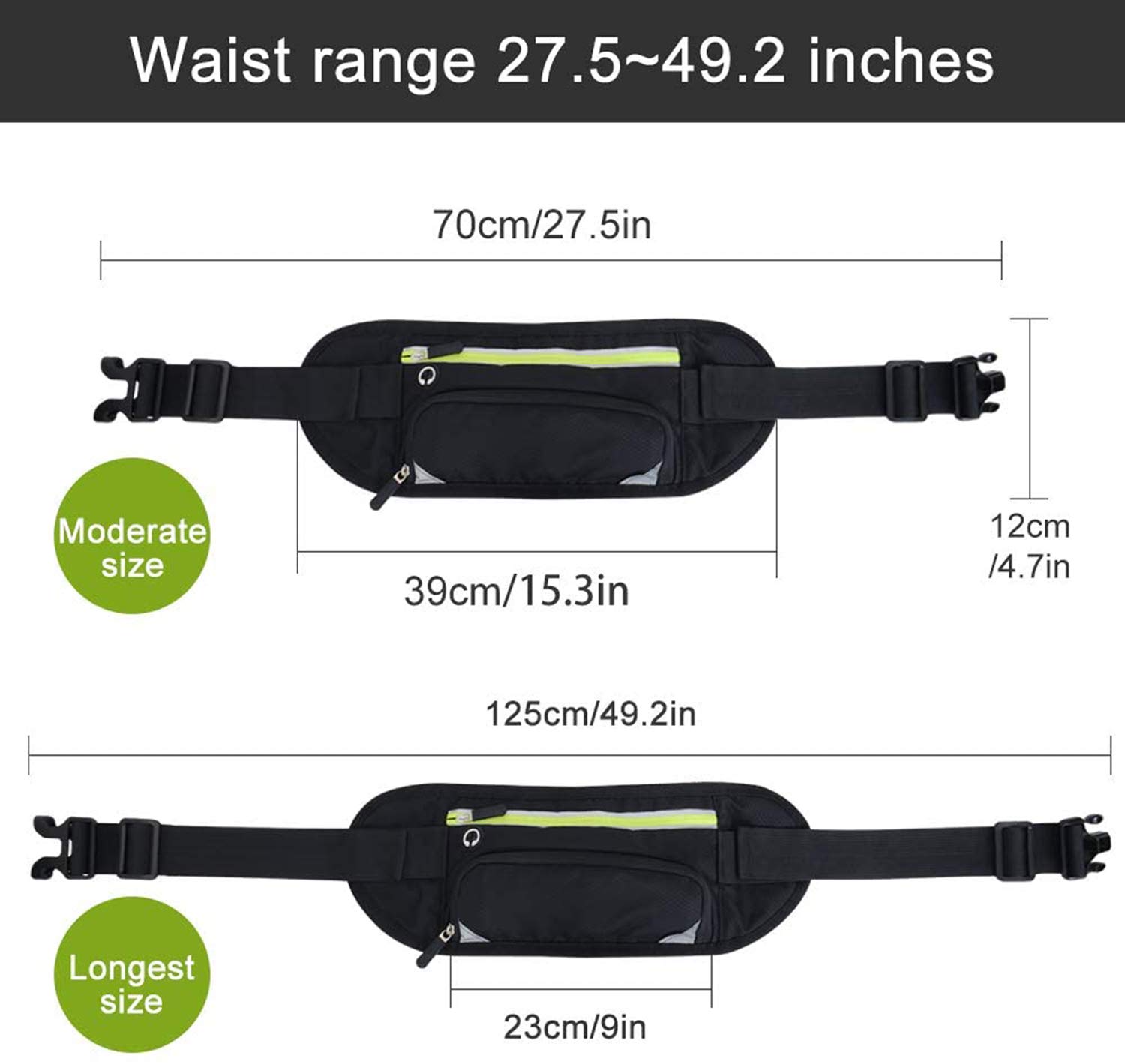MAKINGTEC Running Belt with Water Bottle Holder Waterproof Bum Bag Cycling Waist Bag Jogging Belt Dog Walking Bag for Travel Holidays Camping Climbing Hiking Outdoor Fit