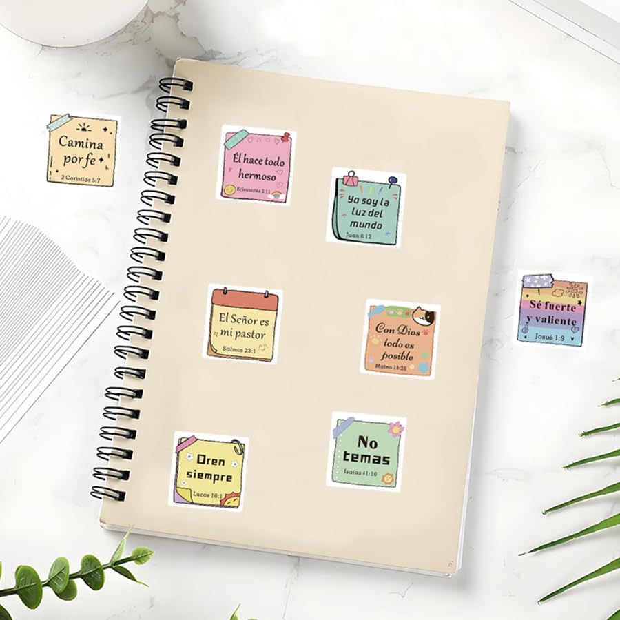 500 Pcs Spanish Bible Verse Stickers Roll, Inspirational Faith Scripture Labels for Packaging, Gift Wrapping, Envelope Sealing, Journals, Scrapbooking and Daily Encouragement Use