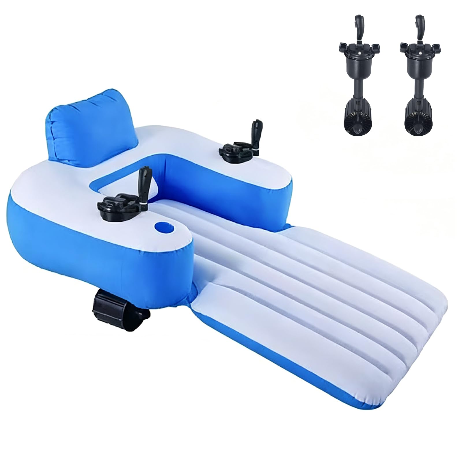 Silla De Playa Hinchable Eléctrica, Tumbona Acuática con Doble Motor, Rotación De 360°, Recargable, Capacidad De Carga De 120 Kg, para Piscinas Y Lagos