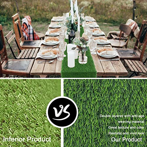 U'artlines Artificial Grass Table Runner Mat 12 X 36 Inch Green Artificial Tabletop Decor Fake Turf For Wedding, Birthday Party, Banquet, Patio, Baby Shower, Diy Decor (12"×36",1Pc) #TOP5