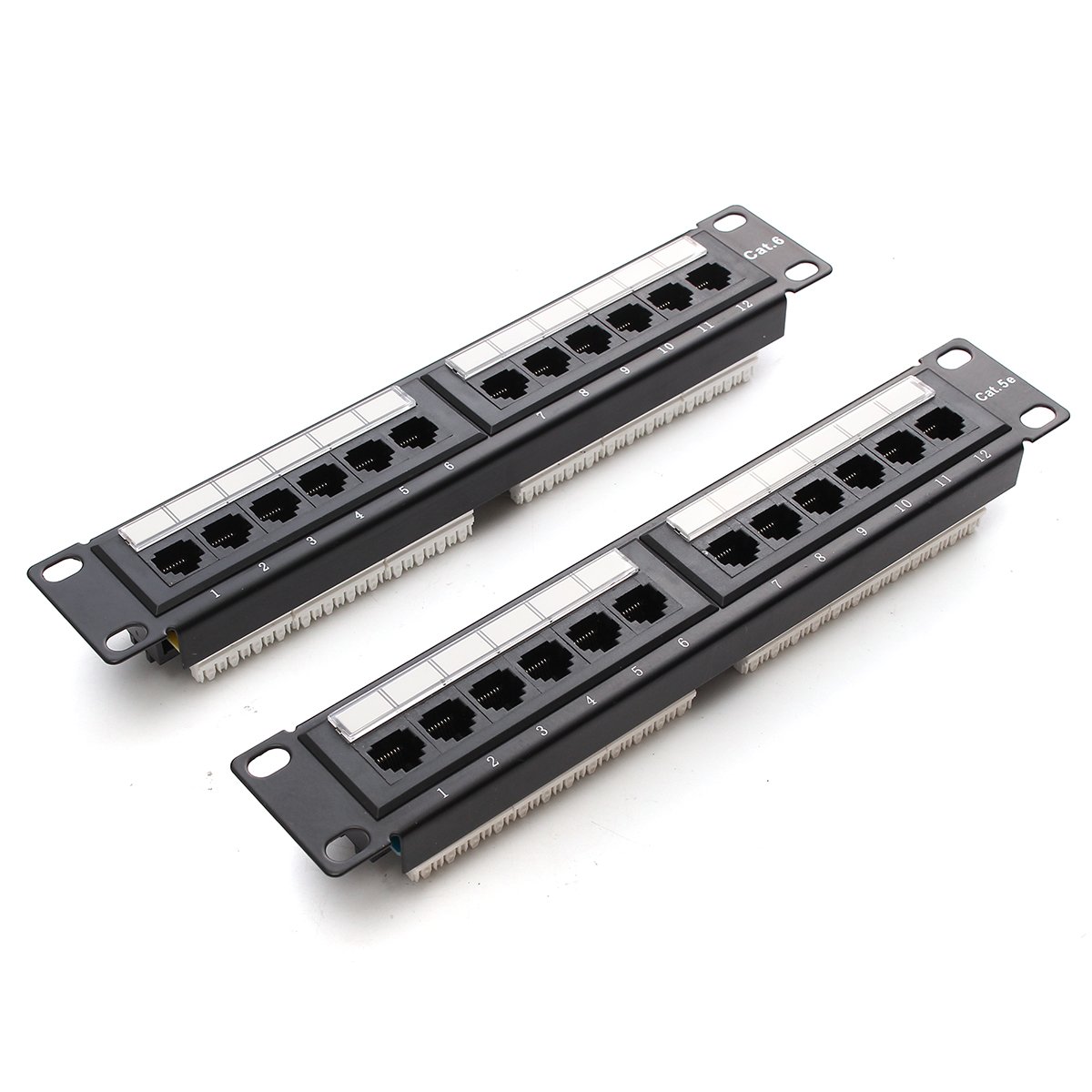 12 Port Cat6 Cat5 Rj45 Patchpanel Ethernet Netzwerk Rack Wandhalterung - #2