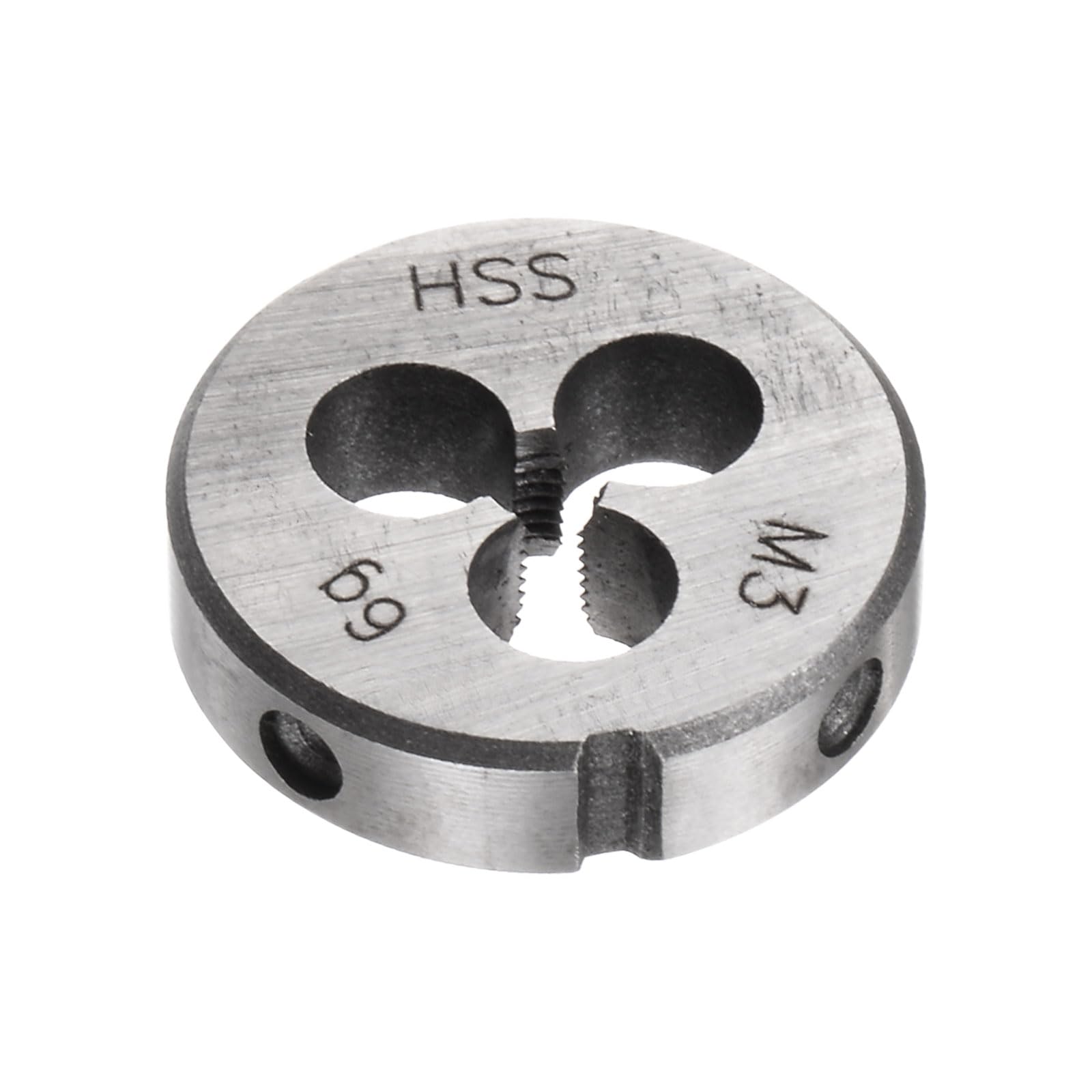 uxcell Round Threading Dies, Metric M3 x 0.5 Thread (Right Hand), High Speed Steel (HSS) Screw Cutting Die Repair Tool