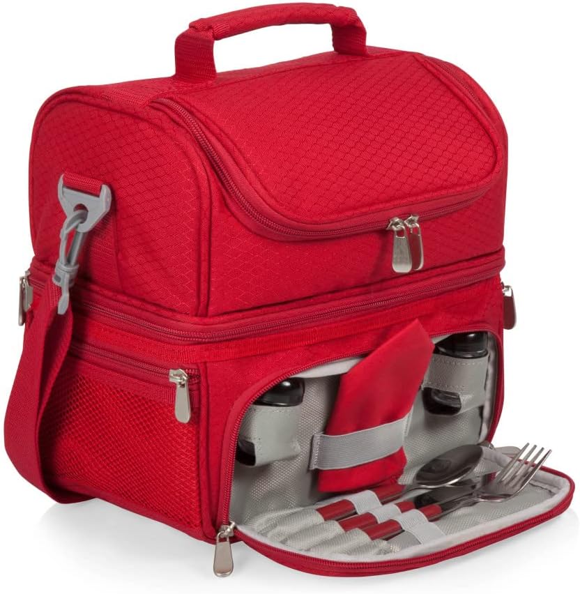 NHL Detroit Red Wings Pranzo Lunch Bag - Insulated Lunch Box with Picnic Set - Lunch Cooler Bag