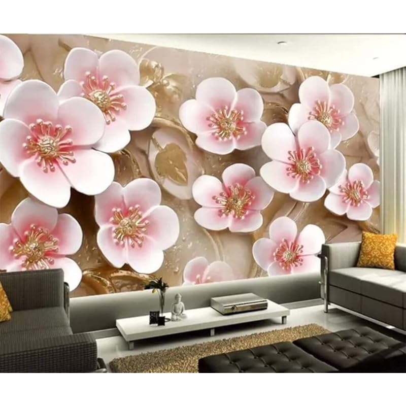 建築 住宅資材 セール Lhgbgbln 壁紙3d写真壁画冬ピンクの花梅の花のリビングルームの装飾モダンな壁紙ポスター壁アート Wvcheteiep Www Boulevardrestaurants Com