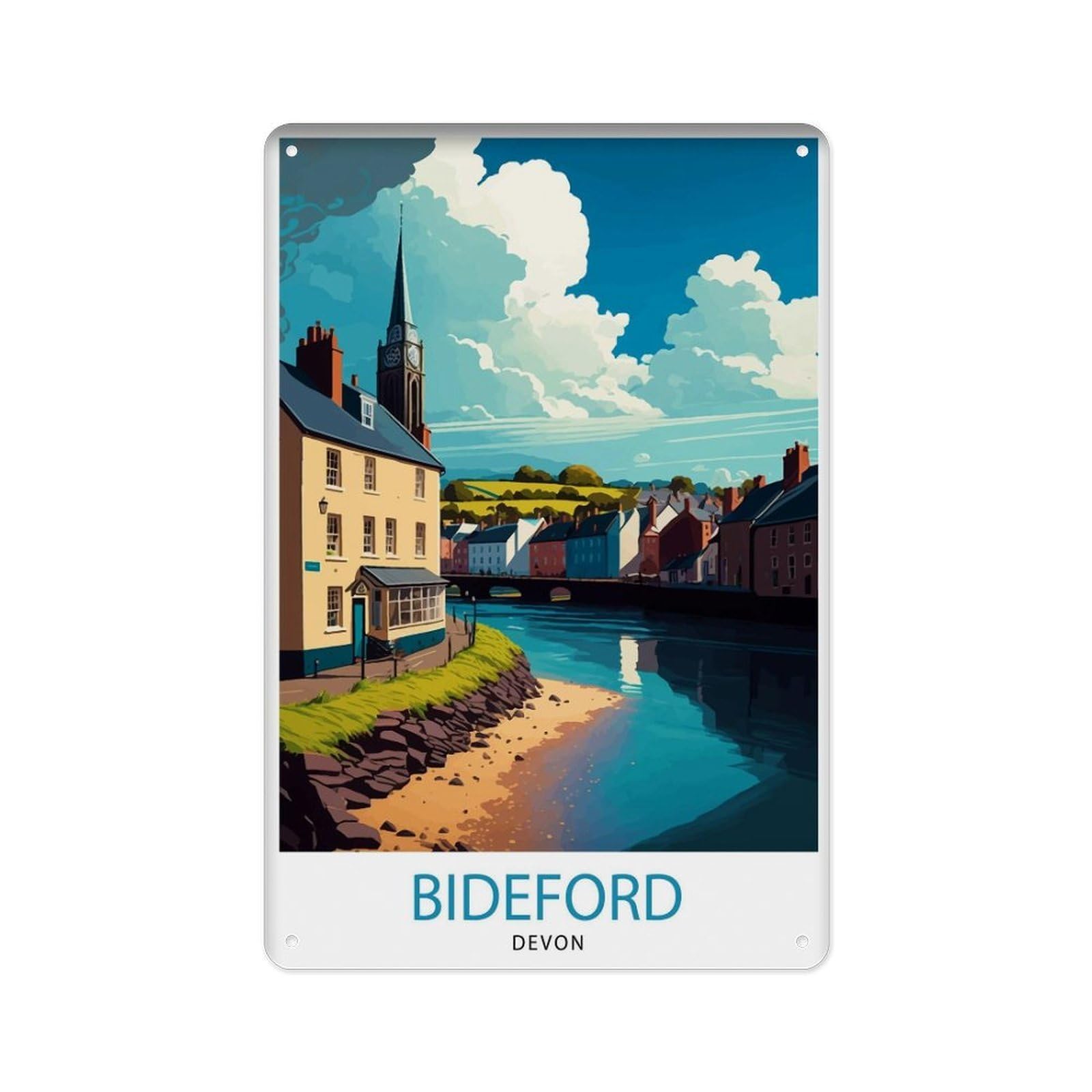 peiyeety Metal Tin Sign Bedfordan Travel Bedford Wall Decor Bedford Bedford UK Poster Travel Gift Suitable for Bedford UK Interior Decoration 8 X 12 Inch