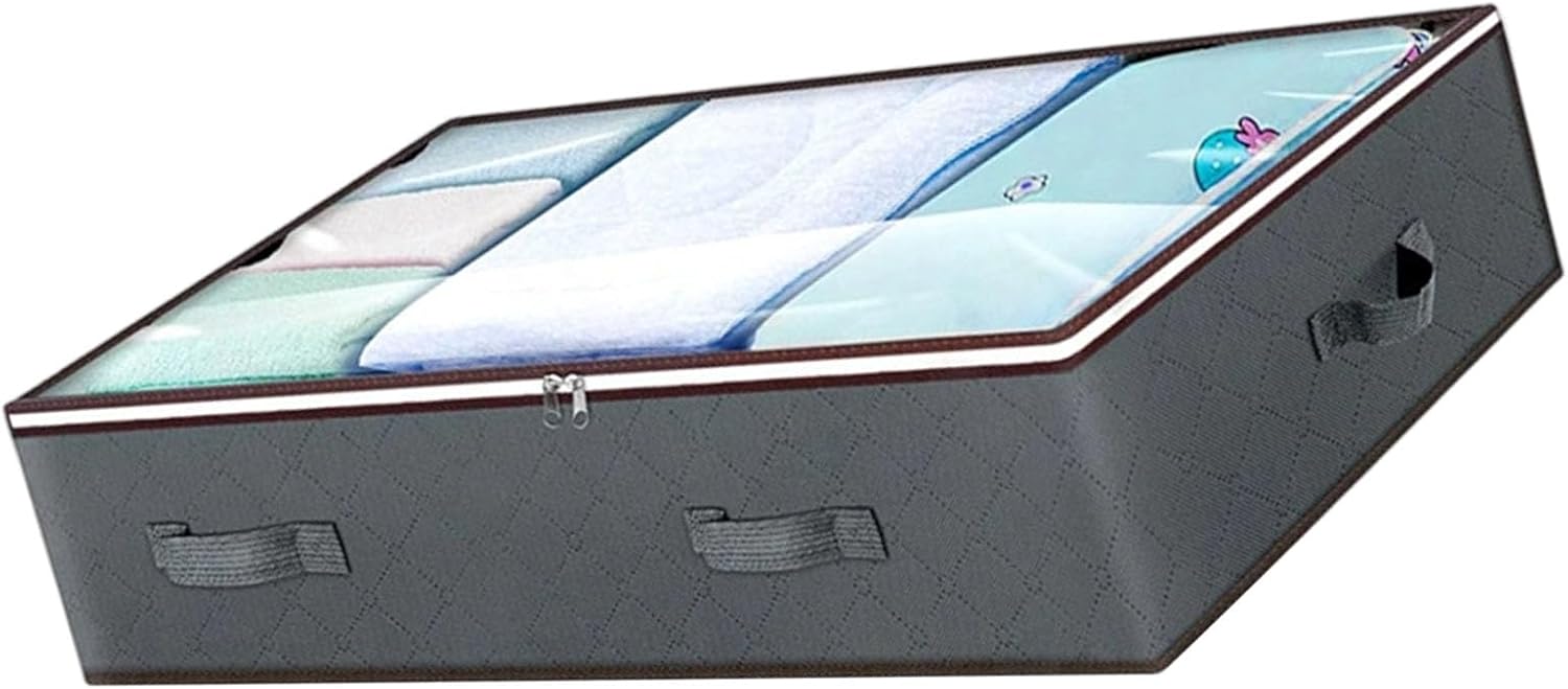 Spacious Sturdy Fabric Storage Bag for Comforters and Seasonal Clothing with Easy Carry Handles Space Saving Designs Closet Organizers