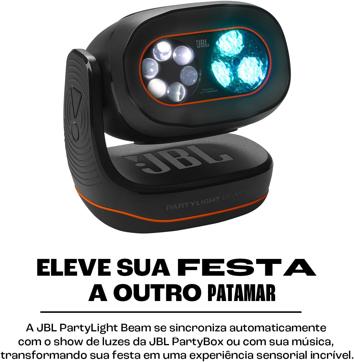 JBL, Luz para Festa Portátil, PartyLight Beam, Personalizável - Preto