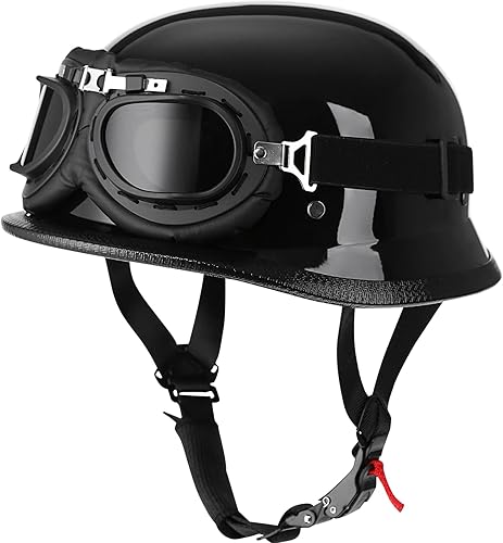 Yesmotor Helmet Half Shell German Motorcycle Helmet with Cycling Glasses - DOT Approved disponible en Yaxa Venezuela