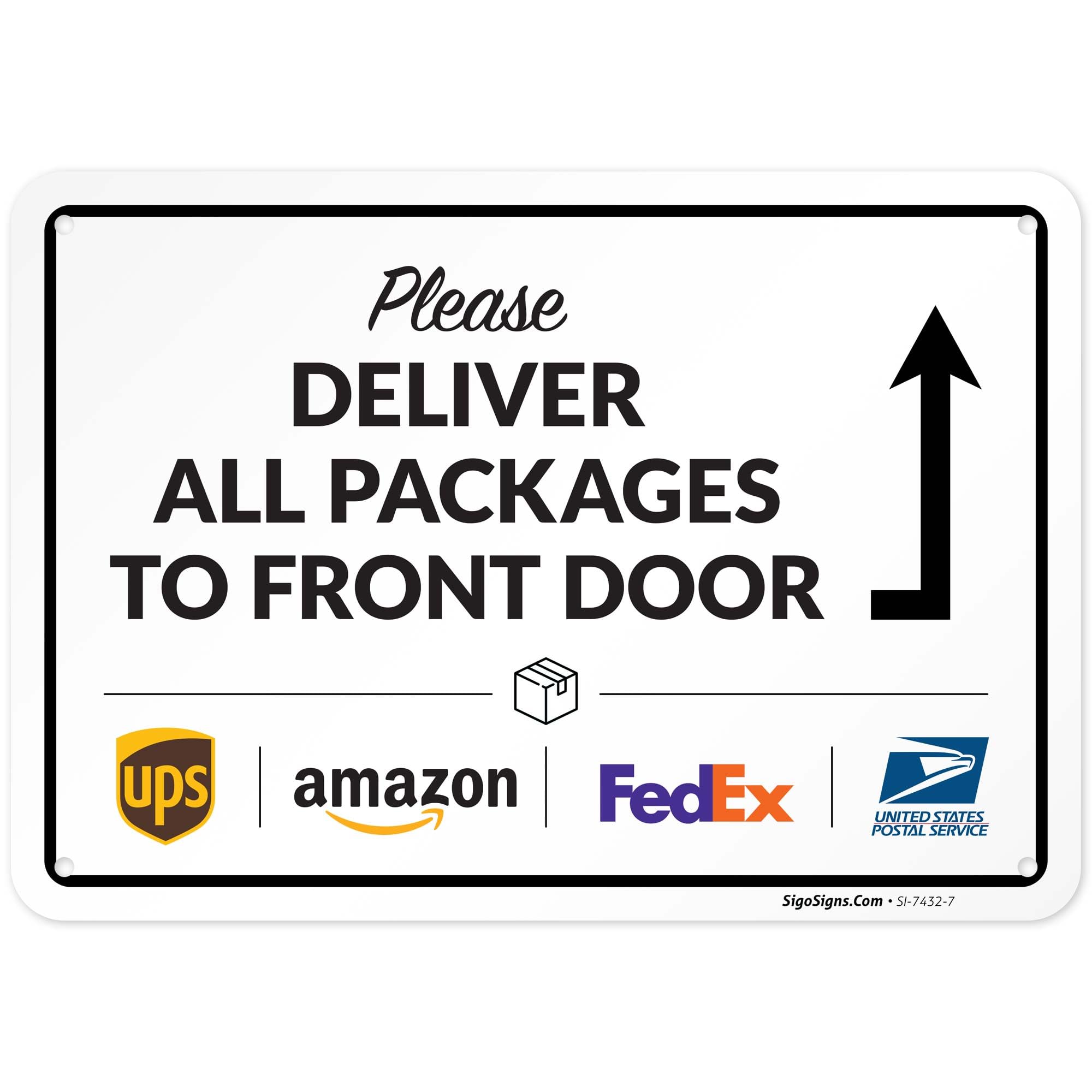 Package Delivery Sign, Delivery Instructions All Package Front Door Sign,