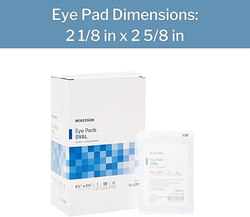 Miniatura 7 de McKesson Almohadillas para los ojos, estériles, ovaladas, no adherentes, 2 18 pulgadas x 2 58 pulgadas, 50 unidades, 1 paquete