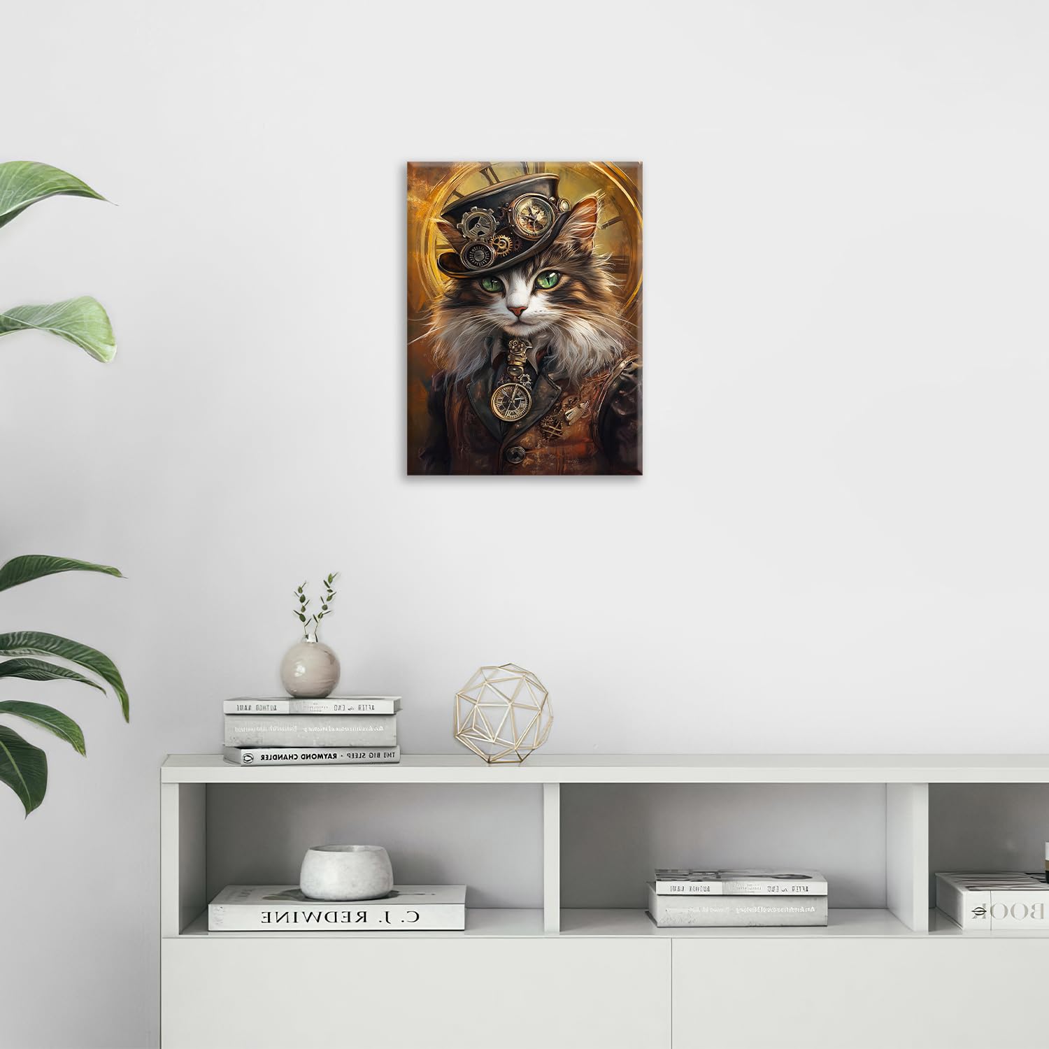 Amazon.co.jp: Olivine スチームパンク 猫 装飾 ウォールアート