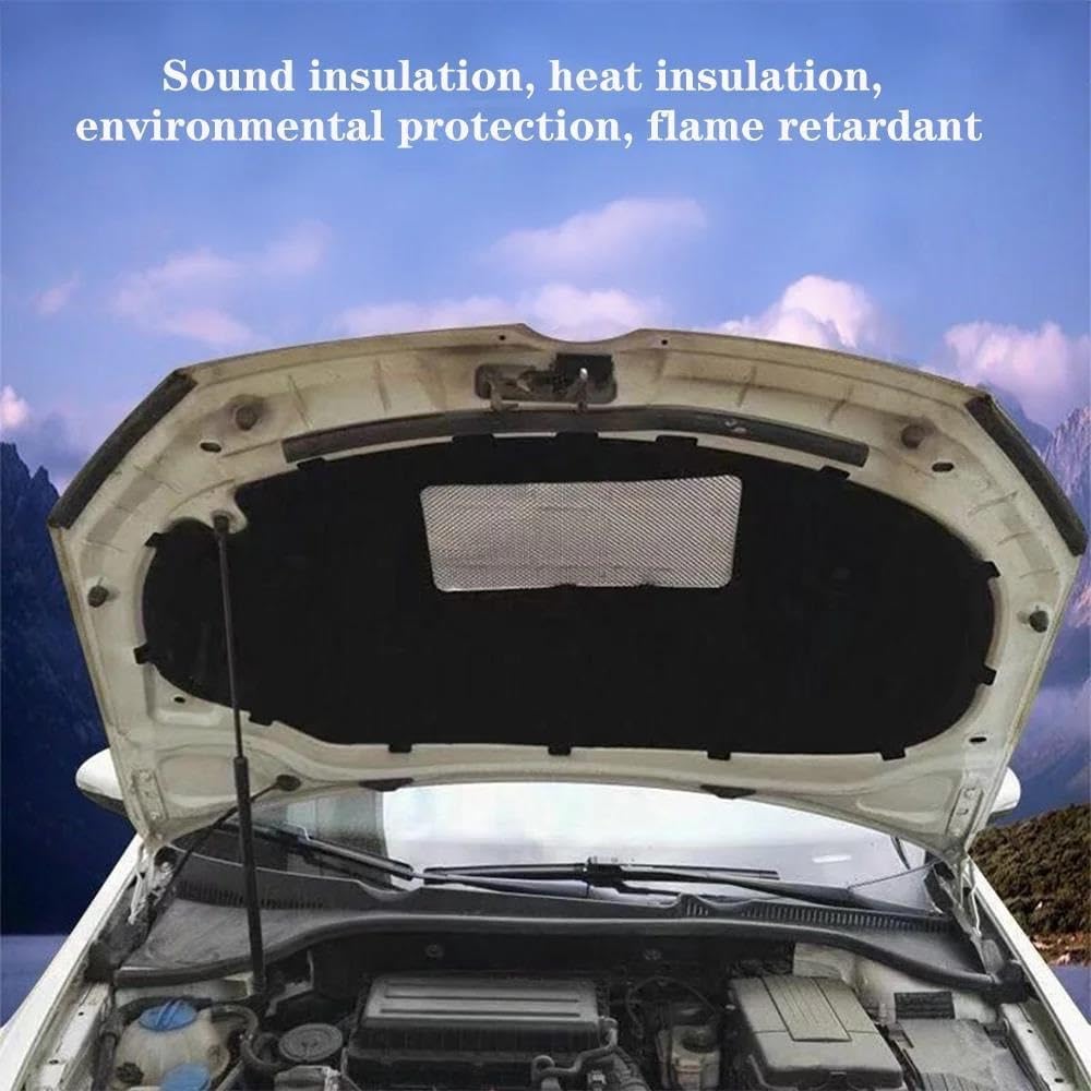 Automobile Insulation for VW for Golf Mk6 5K 2010-2014 Car Front Hood Engine Linin Thermal Insulation Cotton Soundproof Mat Cover(Aluminum foil B)
