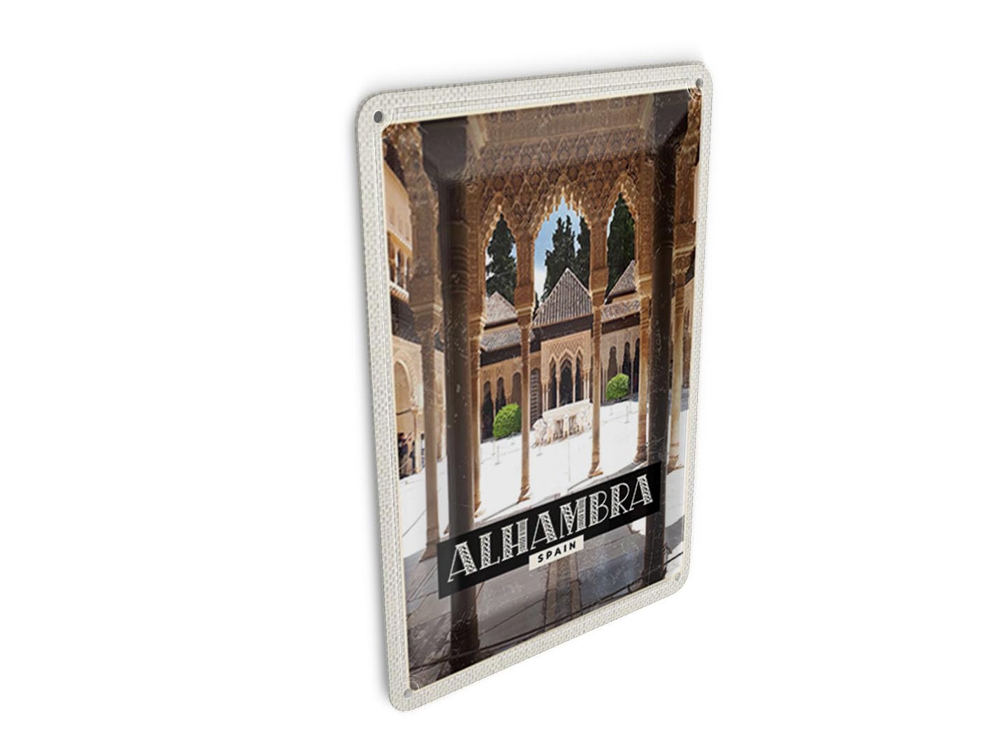 Femer Tin Postcard Travel 10 x 14 cm Alhambra Spain Tourism Holiday Decoration Sign