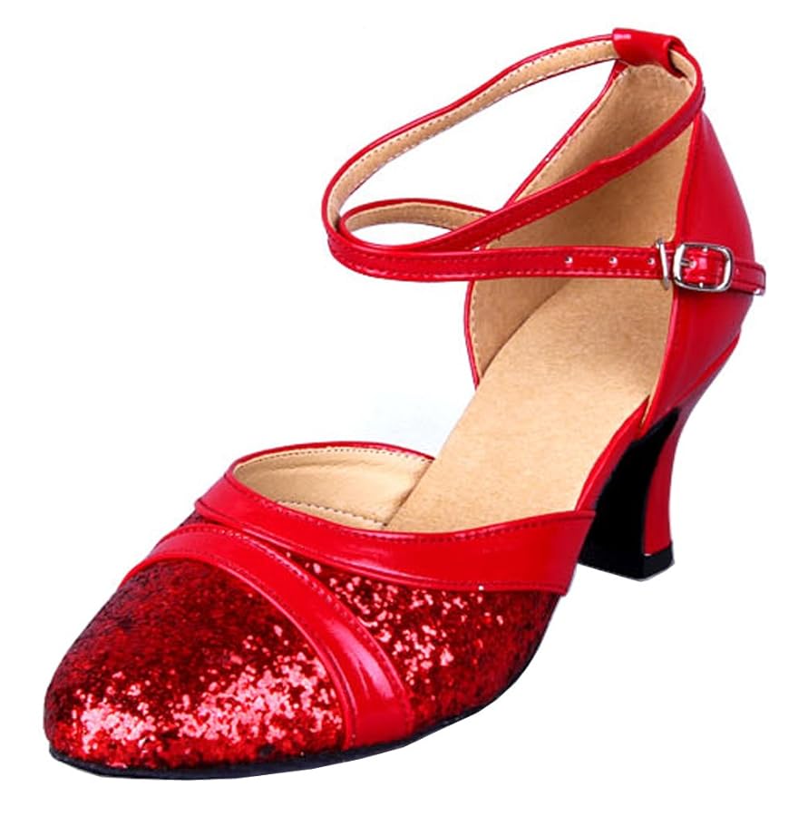 Honeystore Damen Tanzschuhe - Glitzernde T-Riemen Schuhe Für Ballsaal