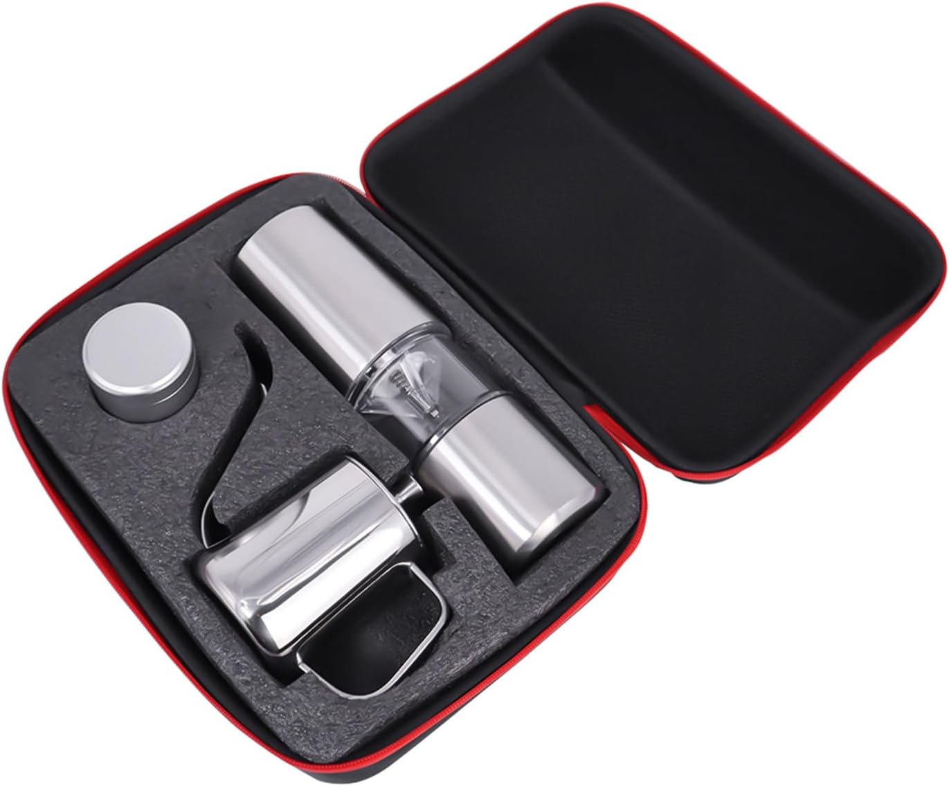 2 in 1 E-grinder Pour Over Coffee Maker Set with Stainless Steel Electric Bean Grinder and Steel kettle Packing Bag