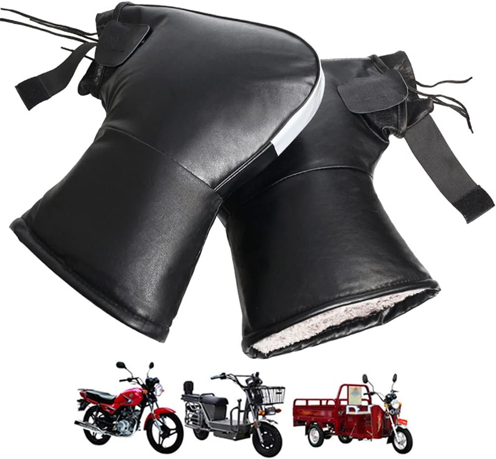 Dan&Dre Handlebar Mittens Motorcycle Gloves Windproof Gloves with Reflective Strip Winter Warm Thermal Glove