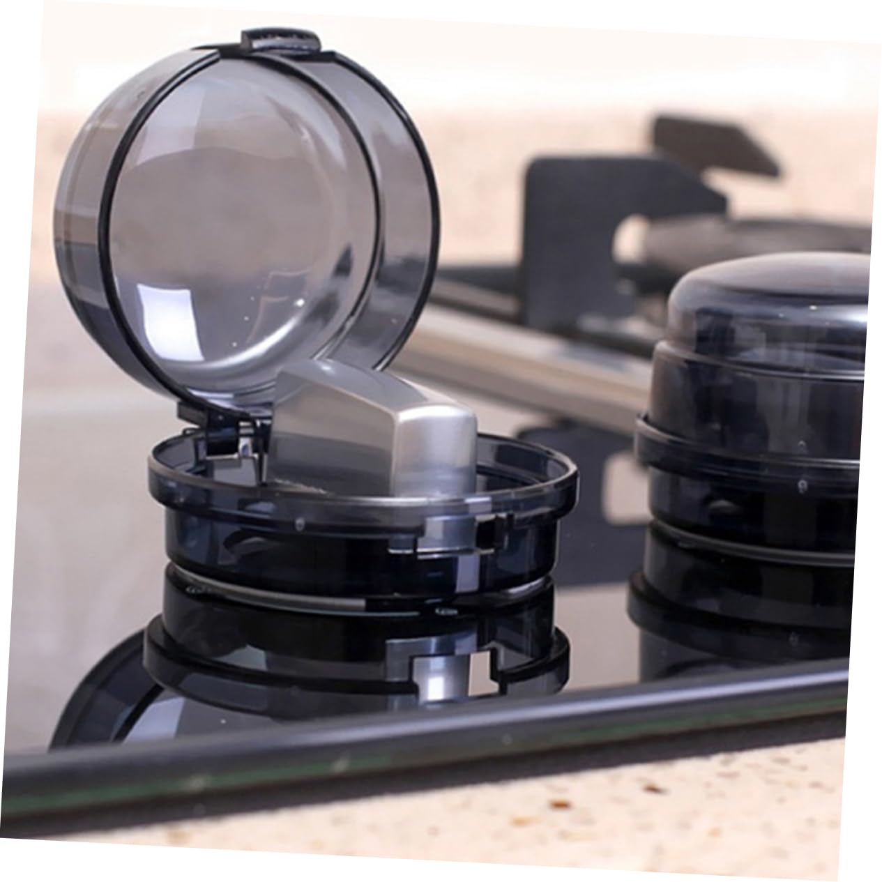 RORPOIR Home Safety Essential: 6pcs Gas Stove Knob Protectors Black Stove Safety Case