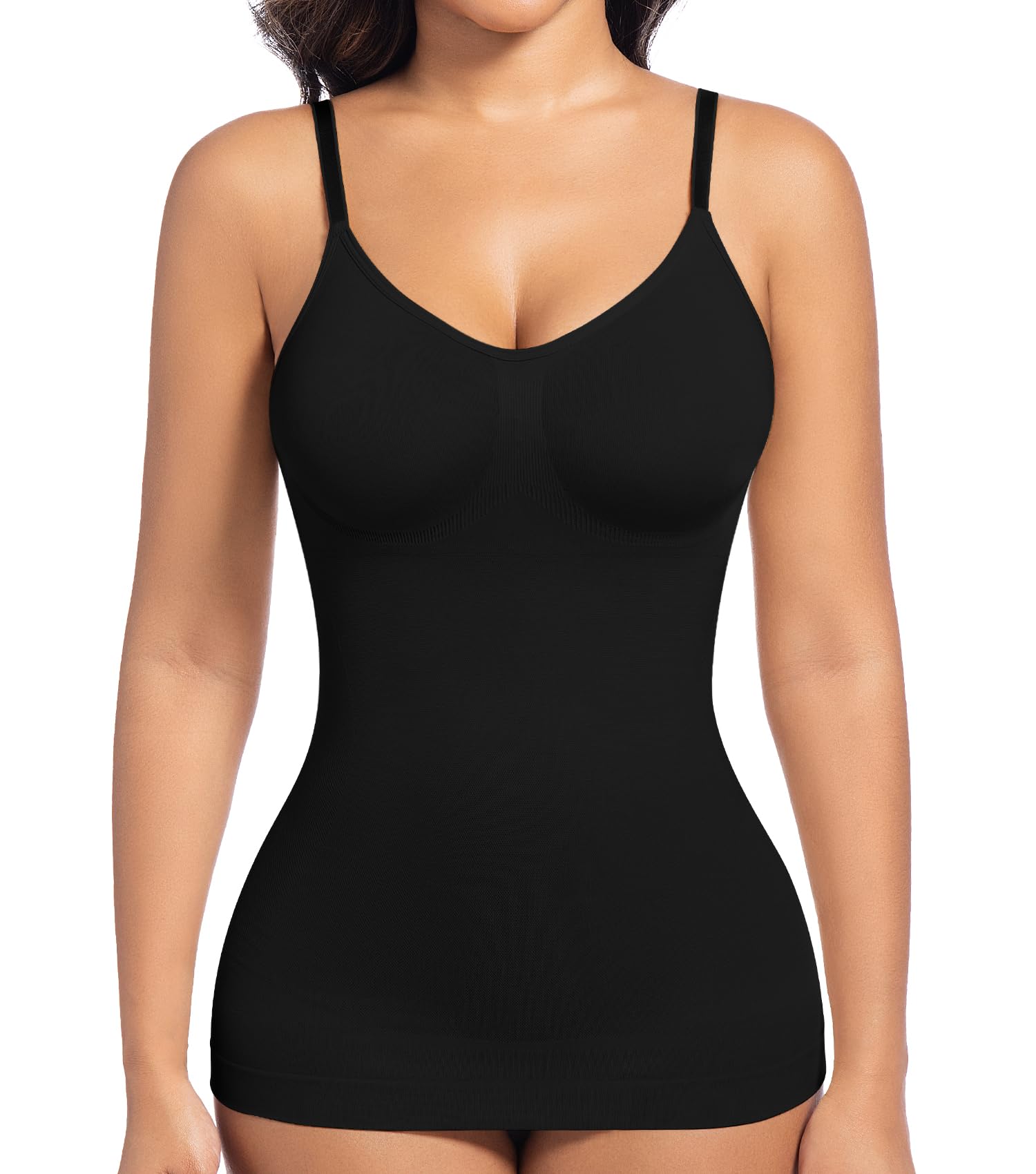 ONEW Shapewear podkoszulek damski, wyszczuplający brzuch, podkoszulek modelujący podkoszulek z ramiączkami spaghetti