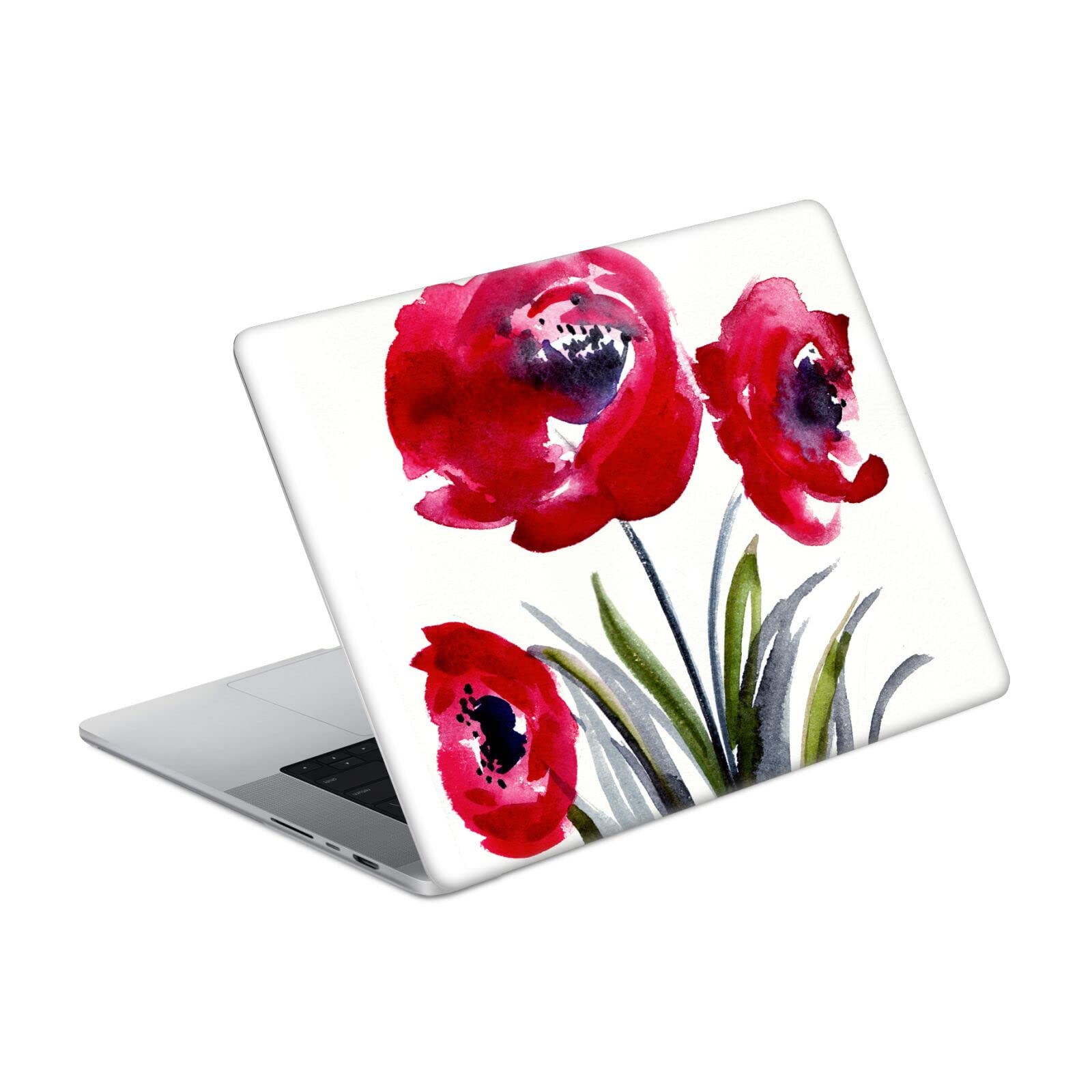 Protéger MacBook Pro 16 Rayures avec la Peau Vinyle Fleurs Rouges
