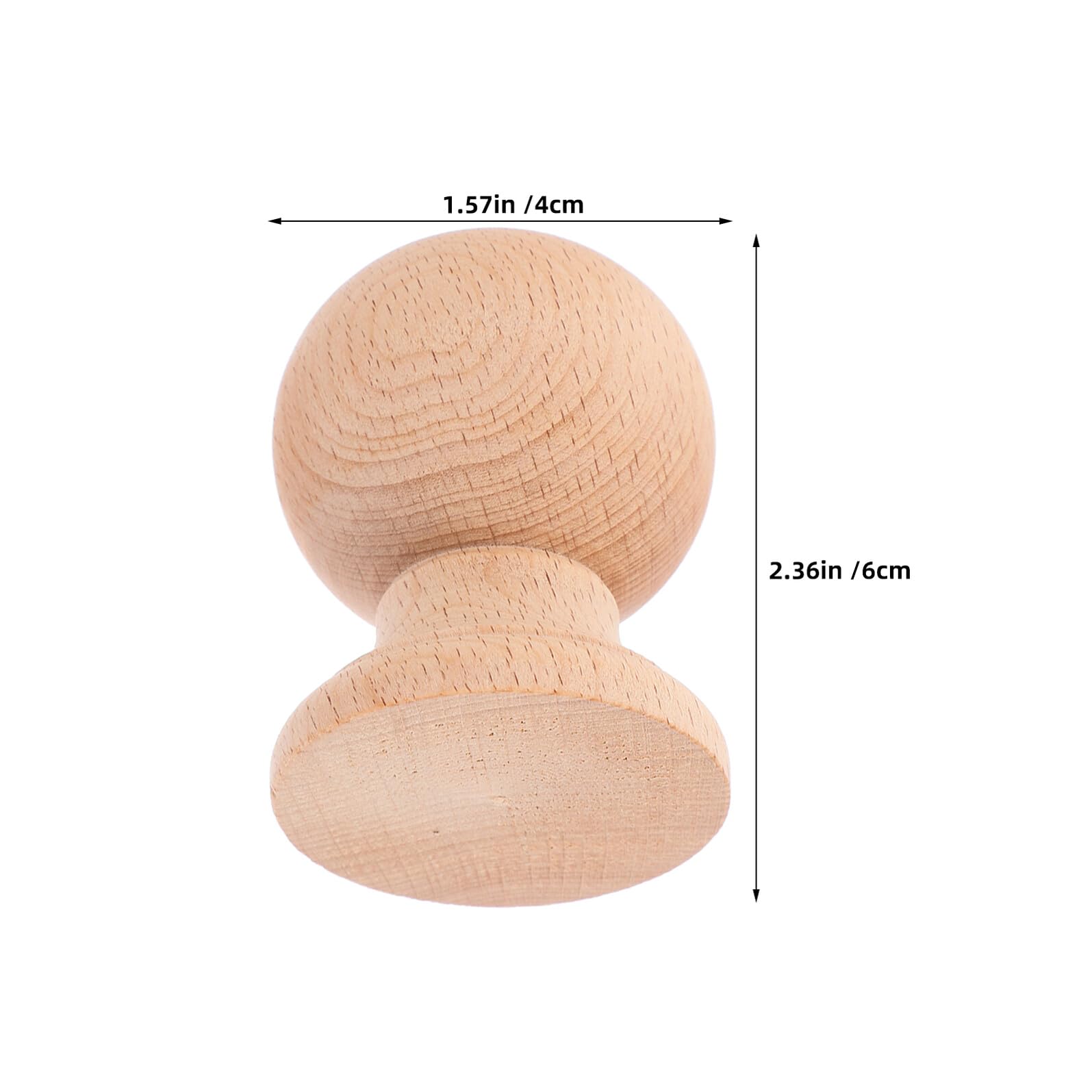 GLSTOY Remate de Madera Dura Redondo para Postes y Columnas, Tamaño 6x4 Cm, 2 Piezas sin Pintar, Decoración Clásica Estilo Columna Romana para Muebles, Escaleras y Vallas Exteriores — view 8