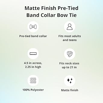tiemart Matte Finish Pre-tied Adjustable Bow Tie