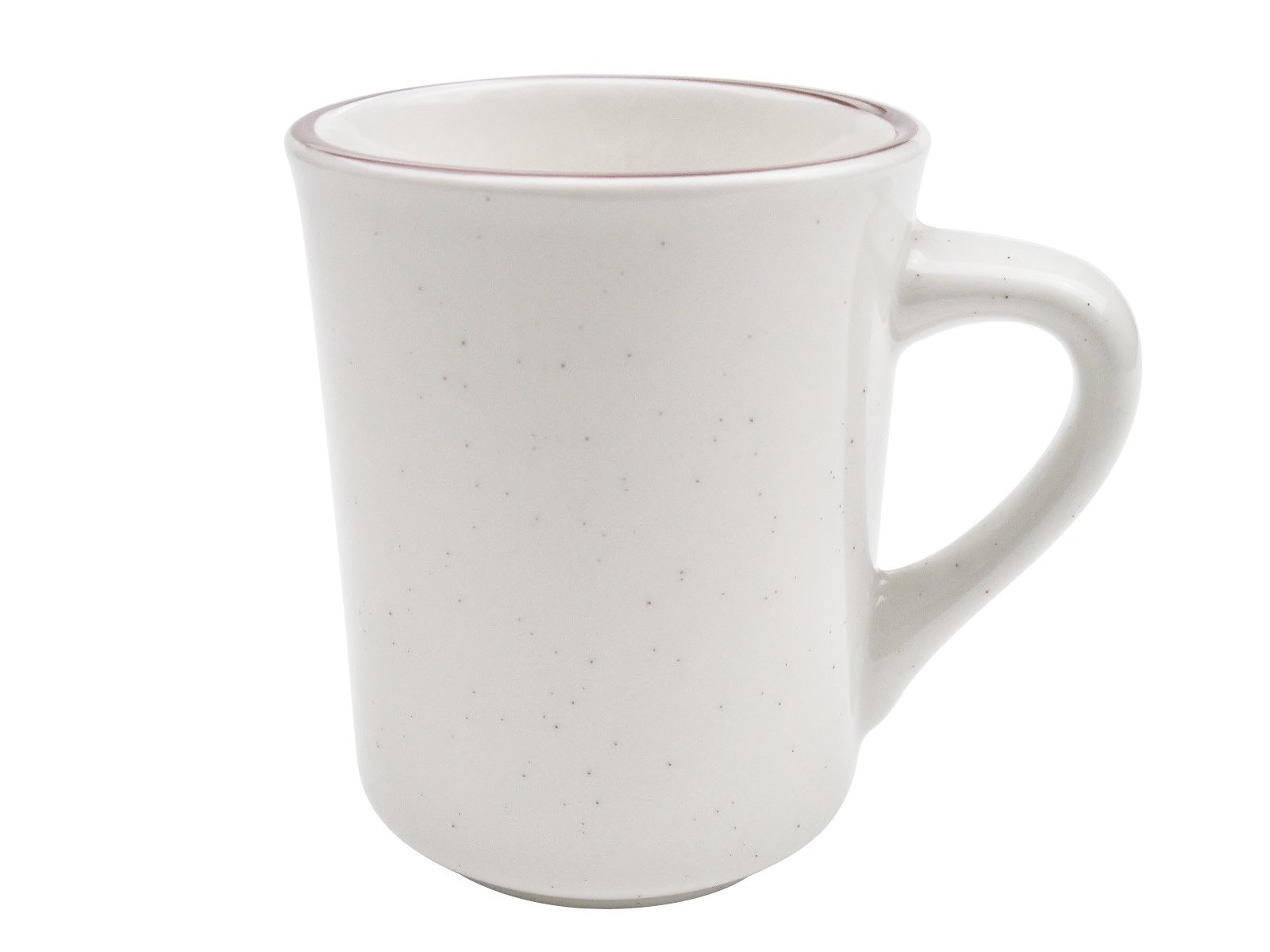 CAC China AZ-17 Arizona 3-1/8-Inch Brown Rim Brown Speckled American White Stoneware Ventura Mug, 8-Ounce, Box of 36