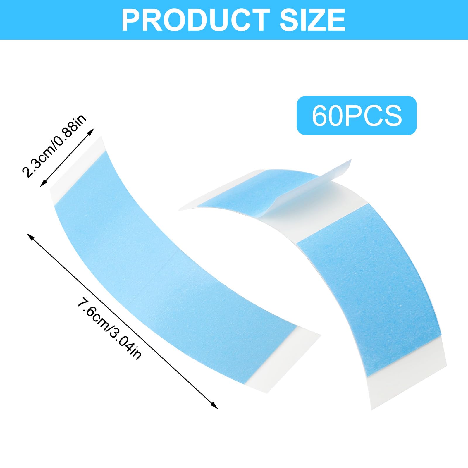 60 unidades de pegamento para prótesis de cabello, impermeable, invisible, cinta adhesiva de doble cara para pelucas, cinta frontal de encaje, adhesivos para pelucas para cabello Toupet