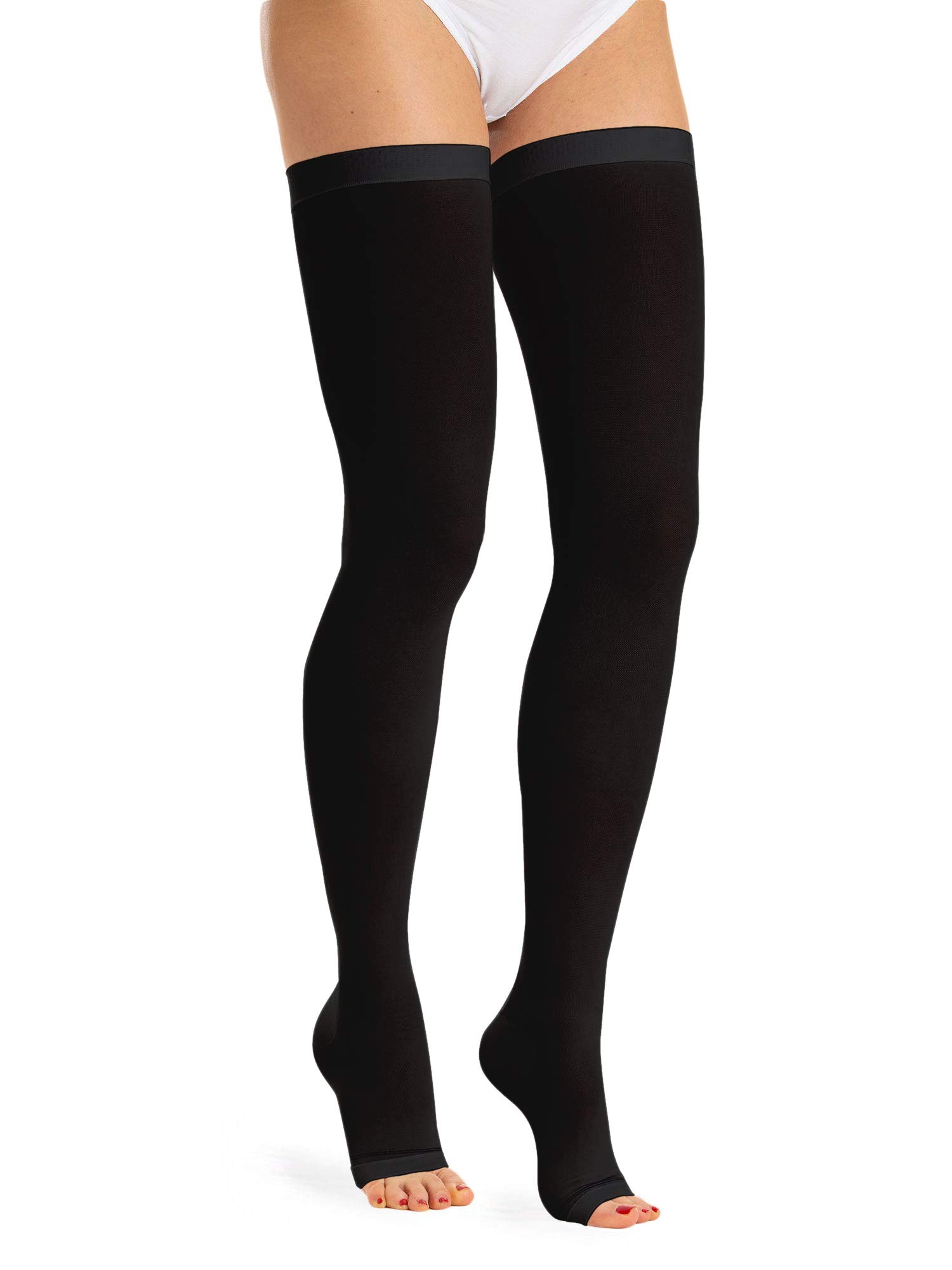 Relaxsan Antiembolism M1370A Thrombosestrümpfe Damen und Herren 25-32 mmHg, Halterlose Unisex offener Spitze, Klasse2, K2