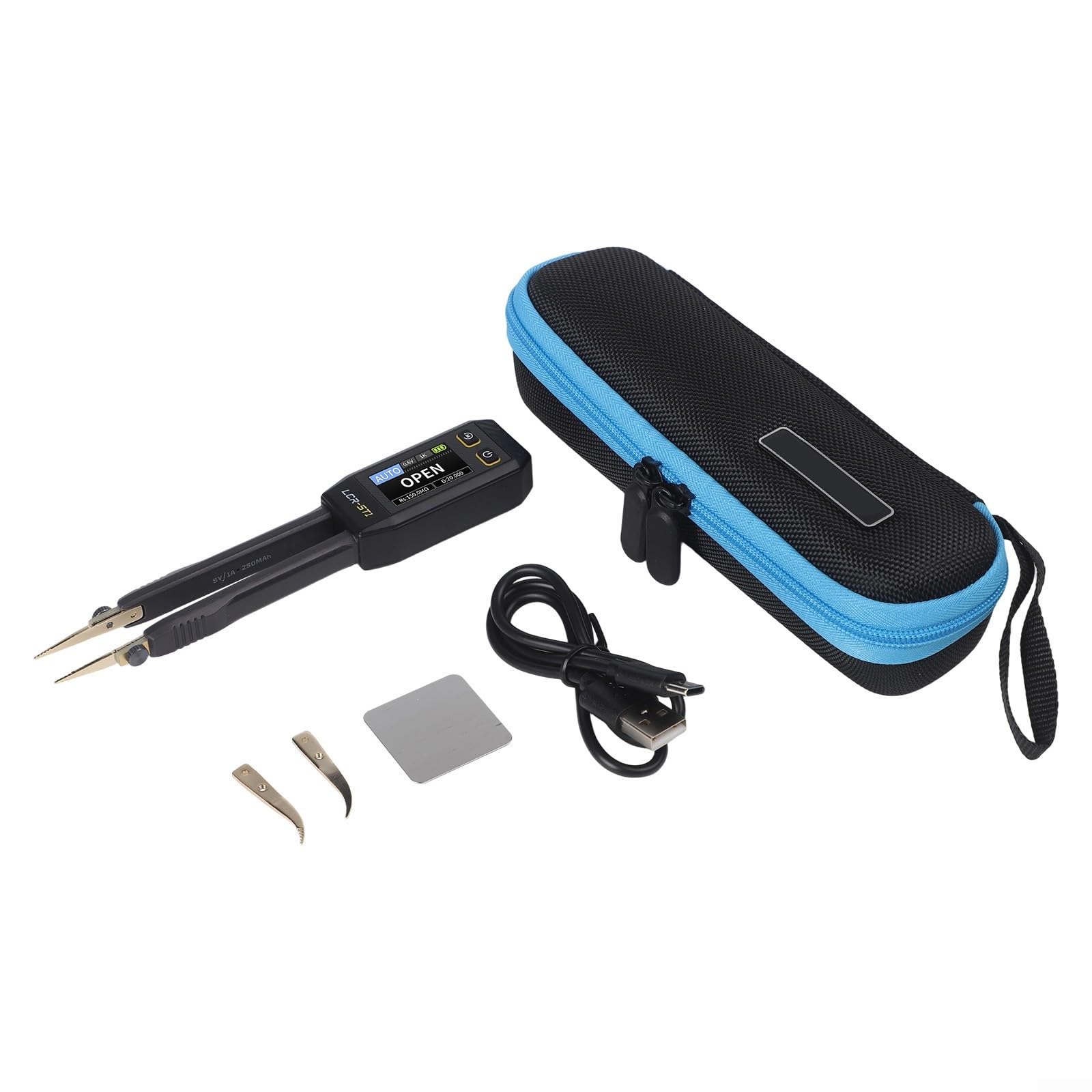 LCR-Messgerät LCR-ST1 Digital Brückenmesszange mit 3 Frequenzen für SMD Bauteile Automatischer Tester USB-C 1.14 Zoll Display