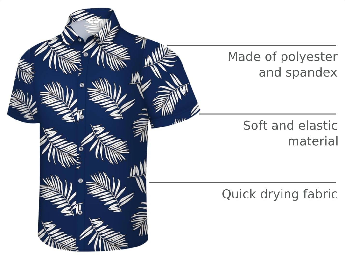 Hawaiian Shirt for Men Tropical Shirts Summer Beach Button Down Short Sleeve Luau Aloha Floral Cruise Vacation Outfit 2026 image 4