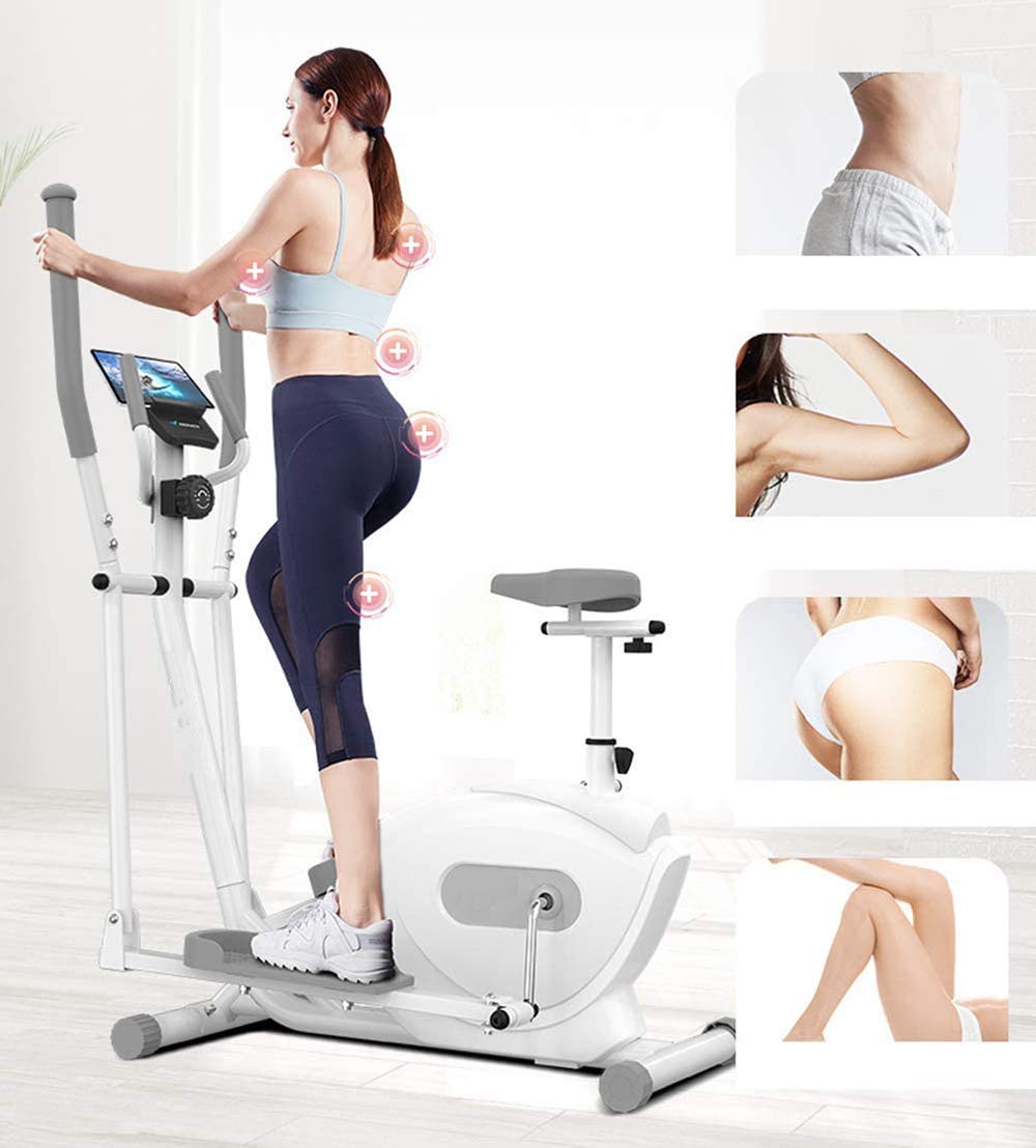 3 en 1 Control magnético Cross Trainer Gimnasio Hogar Portátil Pequeño Equipo Ultra silencioso Máquina de Andador Espacial Máquina elíptica Cinta de Correr Bicicleta estática