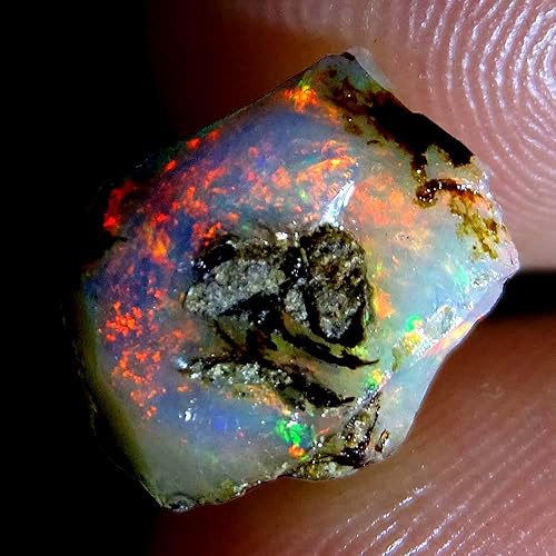 Natural Multi Fire 05.60CTS Ópalo etíope Ópalo en bruto Ópalo negro Ópalo natural etíope crudo Ópalo áspero Piedra natal Ópalo arco iris fuego ópalo