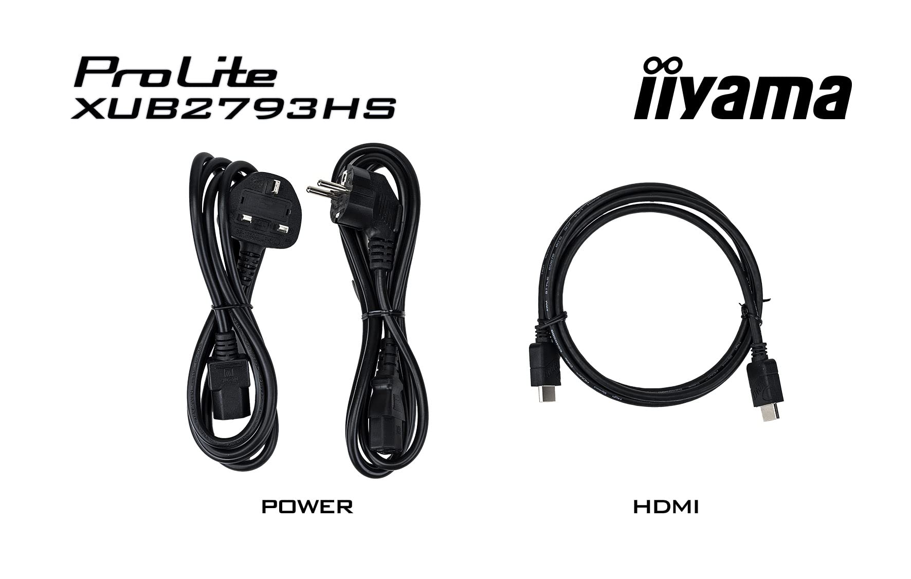 iiyama Ecran Prolite XUB2793HS-B7, Slim, IPS, 1920x1080 @100Hz, 1ms, 300cd/m², 1300:1, 1xHDMI, 1xDisplayPort, Haut-parleurs, 15cm Pied réglable en Hauteur + Pivot, VESA 100x100, i-Style Colour, TCO