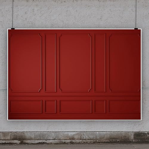 Miniatura 3 de TTQYFNM Fondo de pared de 6 x 4 pies para habitación vacía, panel de madera rojo oscuro, fondo de fotografía para boda, despedida de soltera,