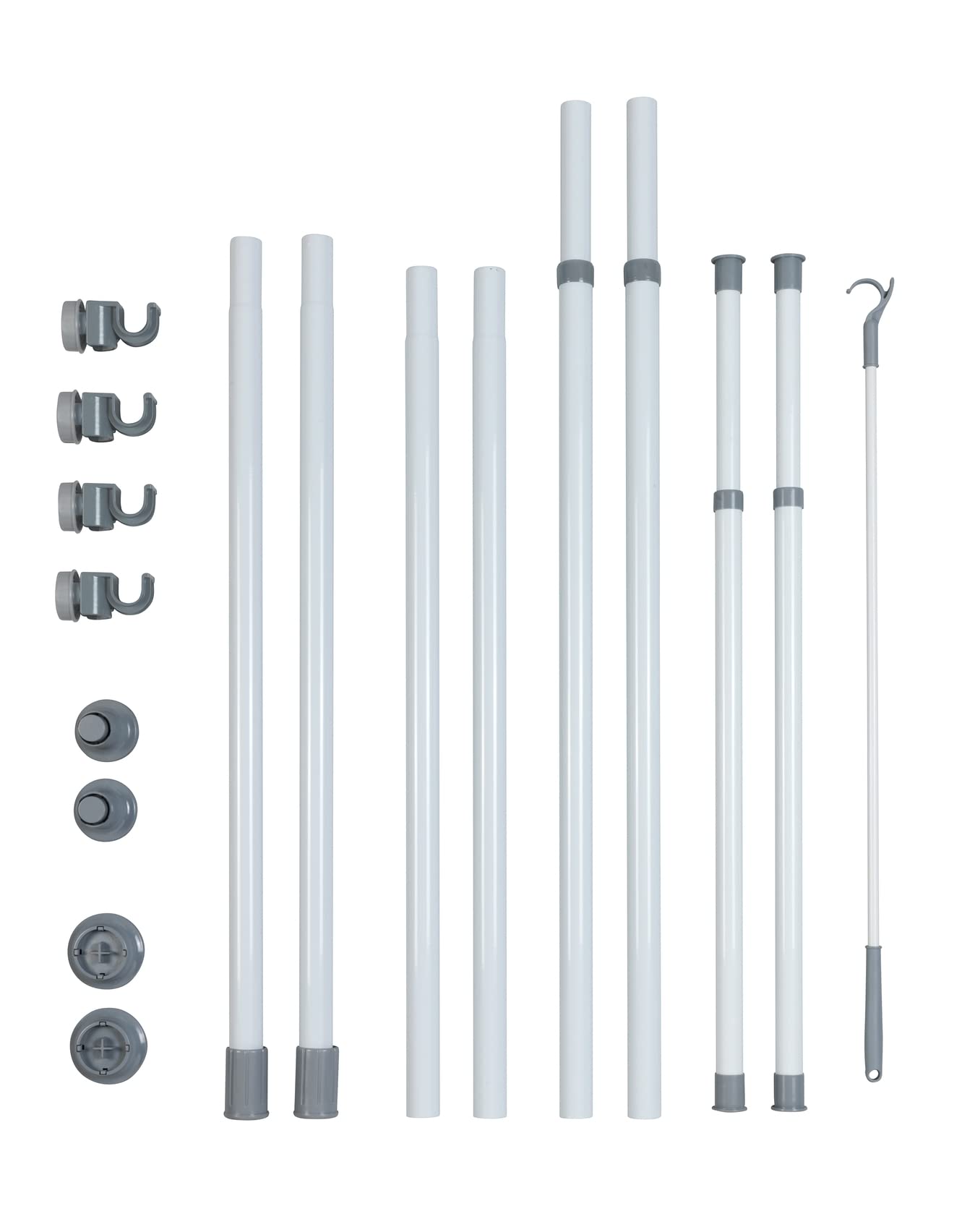 WENKO Sistema telescópico Herkules Basic - Sistema de orden ajustable, sistema de guardarropa, Acero, 75-120 x 165-300 x 11 cm, Blanco