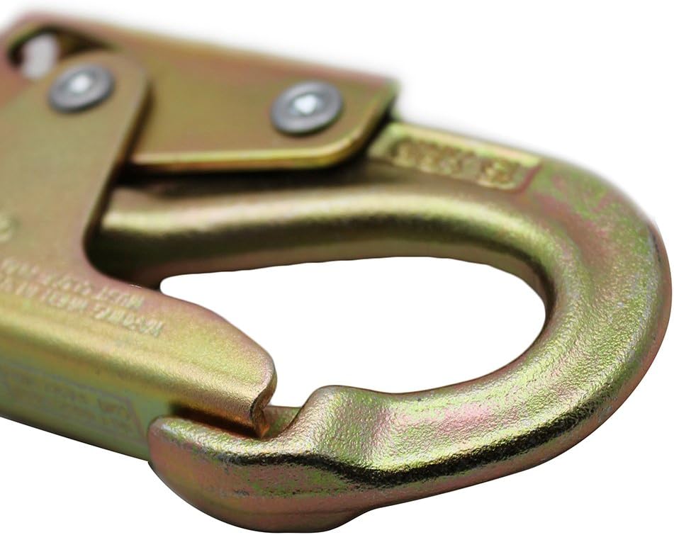 Fusion Climb 4ft 48"x1.75" Fall Protection Safety Lanyard with Shock Pack HS Steel Snap Hook 23kN Black