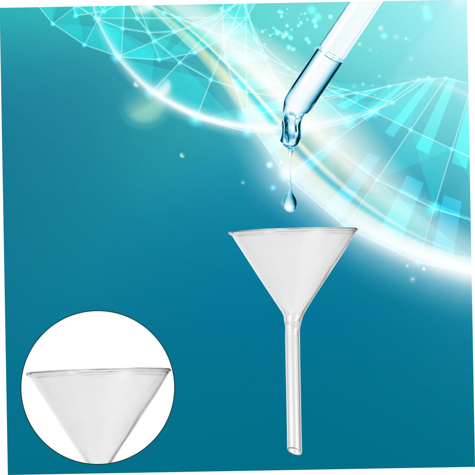 4 Stück Kurzschaft Glas Trichter aus Borosilikat für Labor Chemie Einfülltrichter Dreieckig Hitzebeständig Wiederverwendbar für Labor und Küche