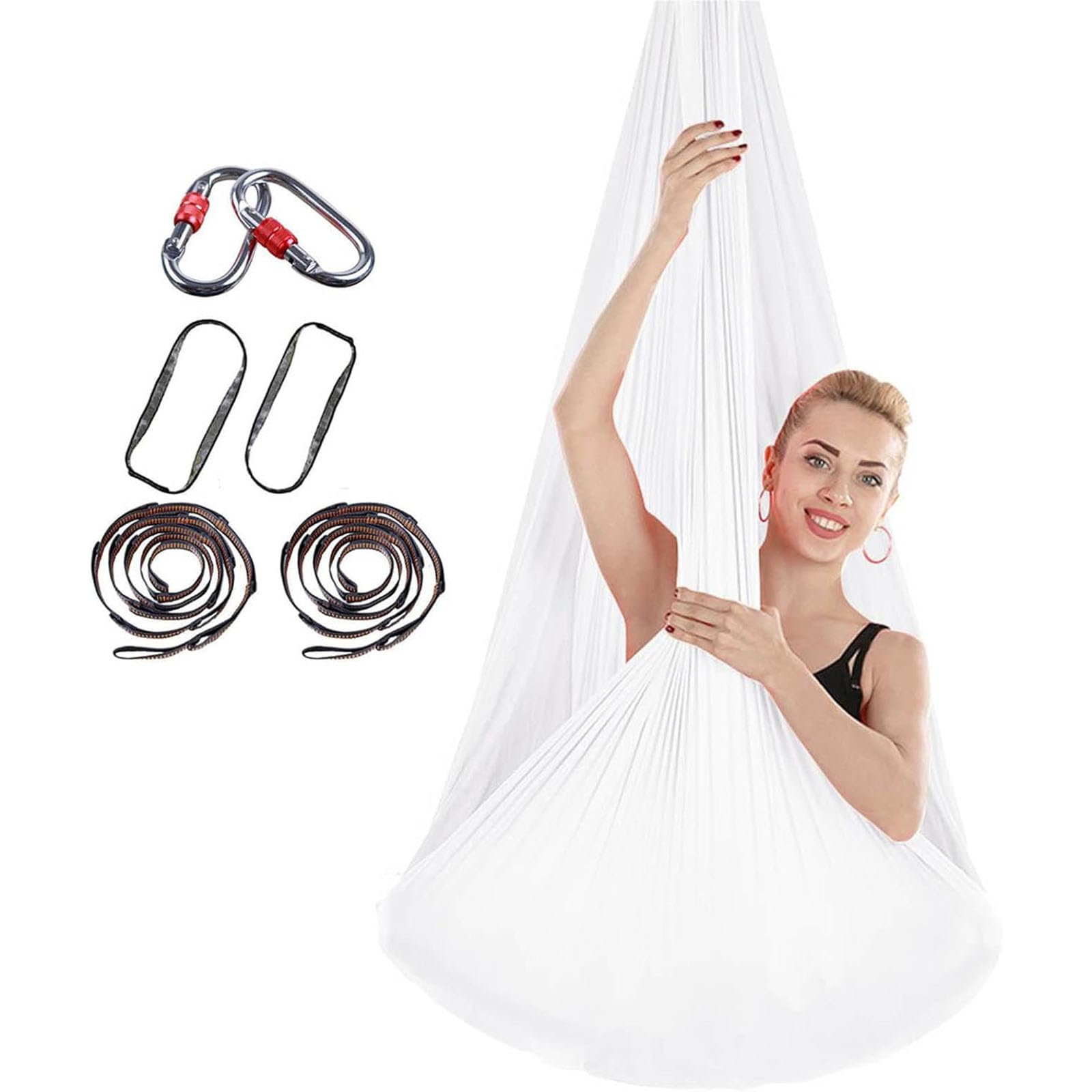 Columpio De Yoga, Columpio De Yoga Aéreo De Fibra De Seda, Diseño De Baja Elasticidad, Hamaca De Yoga Liviana, Accesorio De Entrenamiento De Yoga Aéreo para El Hogar