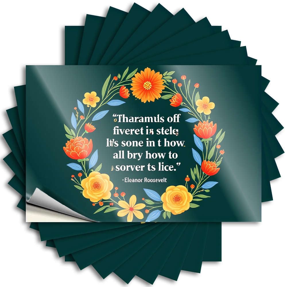 Fzfn Colour Farmhouse Porch Decor, Saying Humor Cover Flowers Bloom, Life Blooms. -Eleanor Roosevelt | High Waterproof Vinyl Stickers(12X18cm)