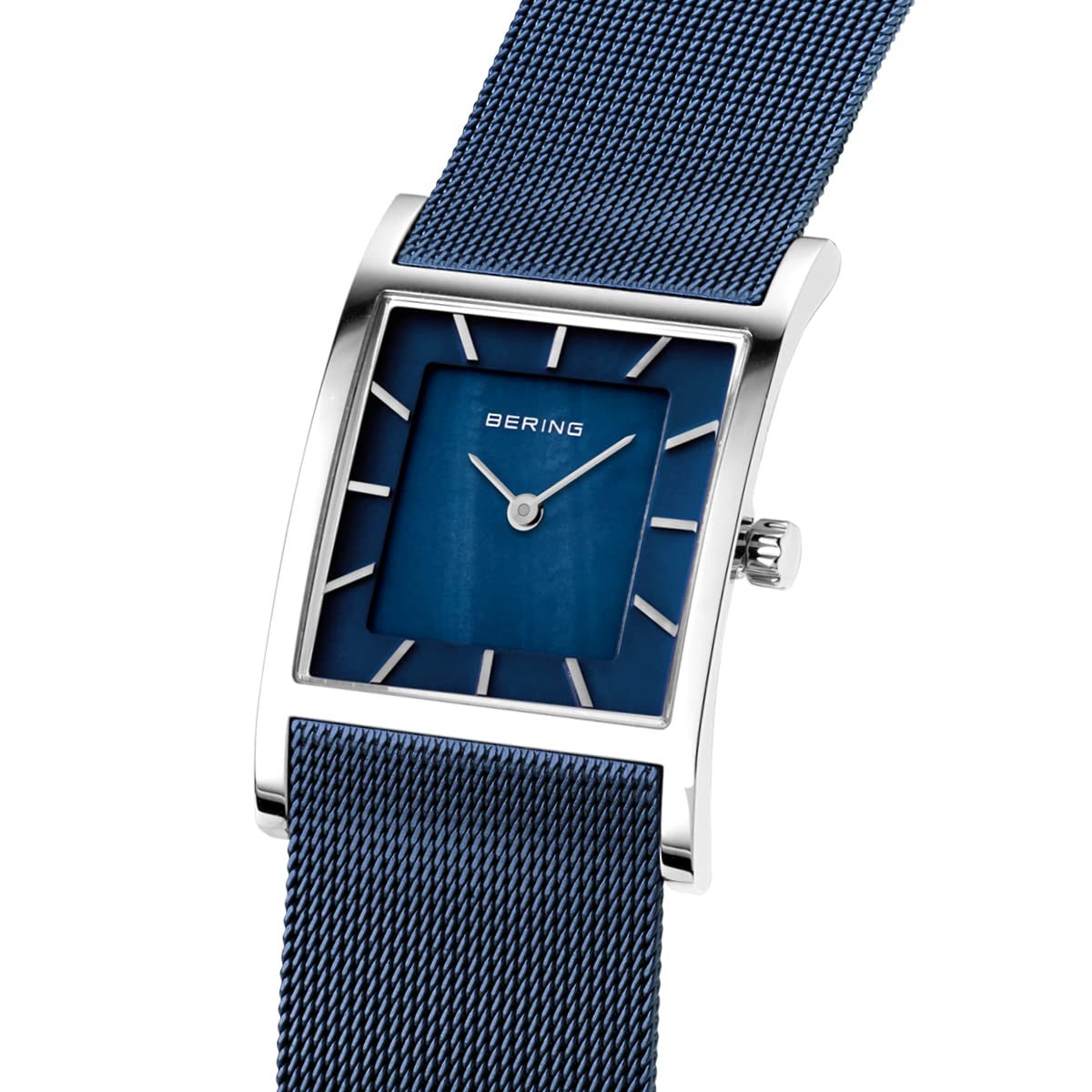 Bering Damen Quarz Uhr | Armbanduhr 26 mm roségoldenes Edelstahlgehäuse und Oranges Zifferblatt