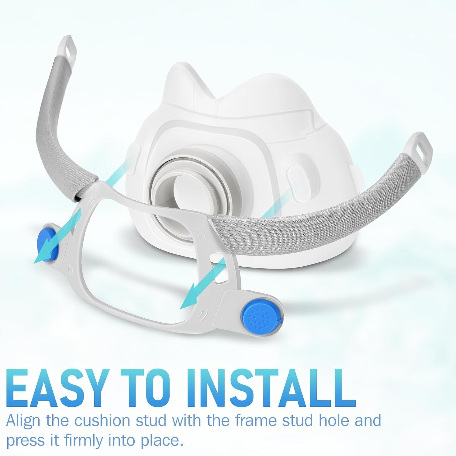 Cadre de rechange en silicone pour Airfit F40 avec bandeau, cadre, archet et coussinet de nez (taille L)