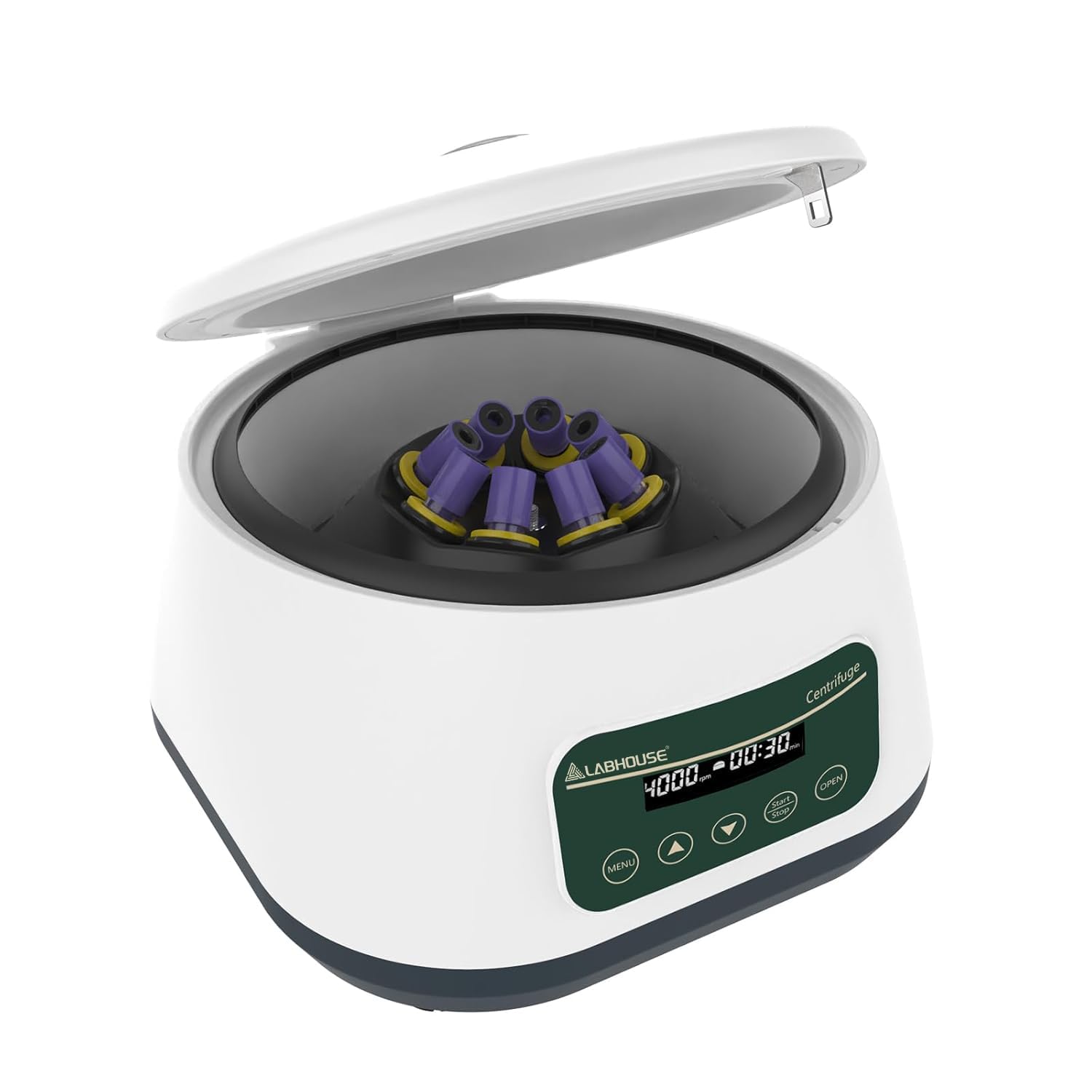 Zentrifugenmaschine, 2 ml/5 ml/10 ml/x8, 15 ml L x 4, Geschwindigkeit, 500–4000 U/min, 1717xg, RCF Labortisch-Zentrifugen-Timer, 30 sec-59min50sec