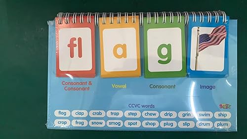 Miniatura 9 de CVCC y CCVC Flip Charts, 40 Words Builder Phonic Games Independiente Rotafolio Manipulativo Juguete de Ortografía Herramienta Educativa de