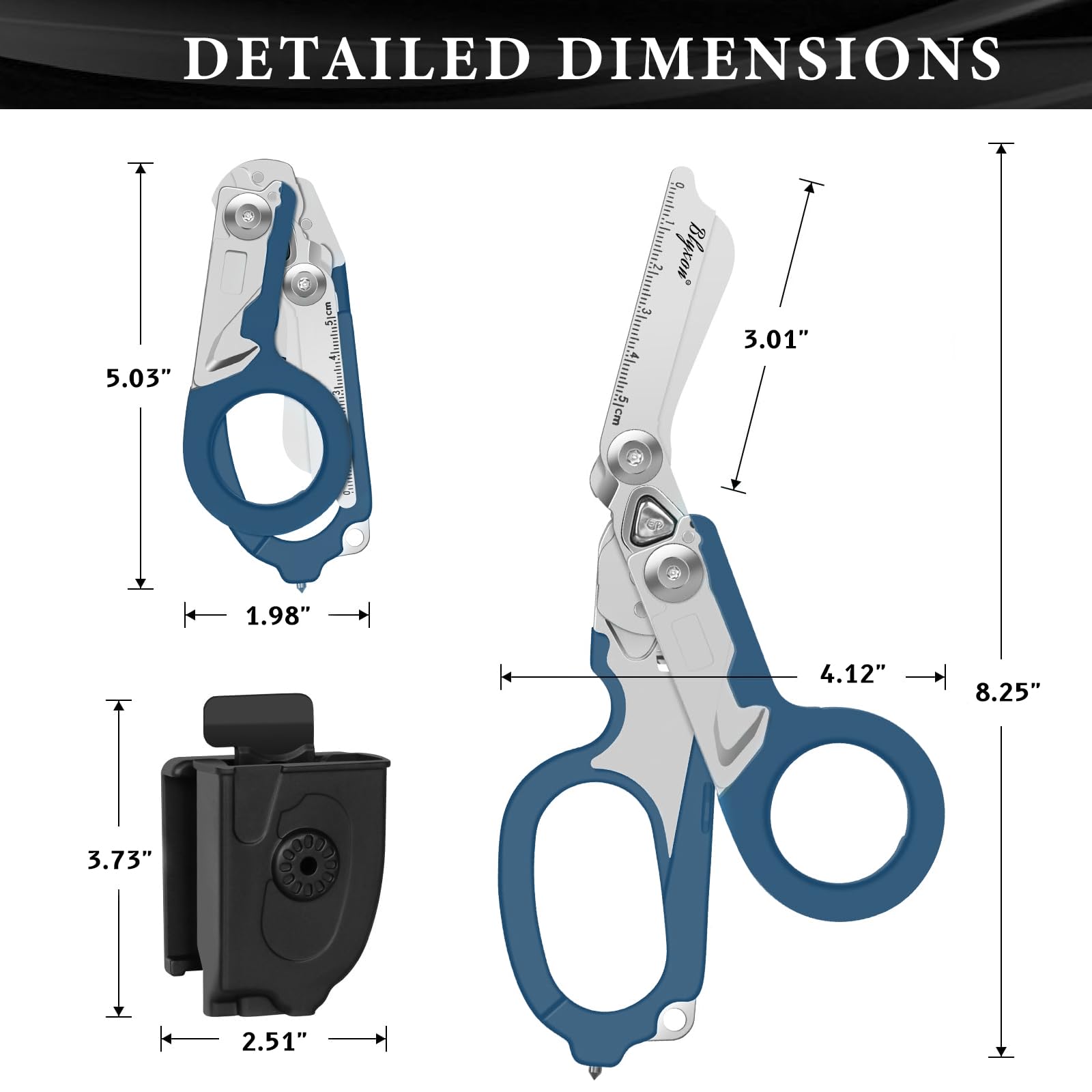 Blyxon 6 In1 Multifunction Emergency Response Shears, Tactical Folding Trauma Shears - Image 2