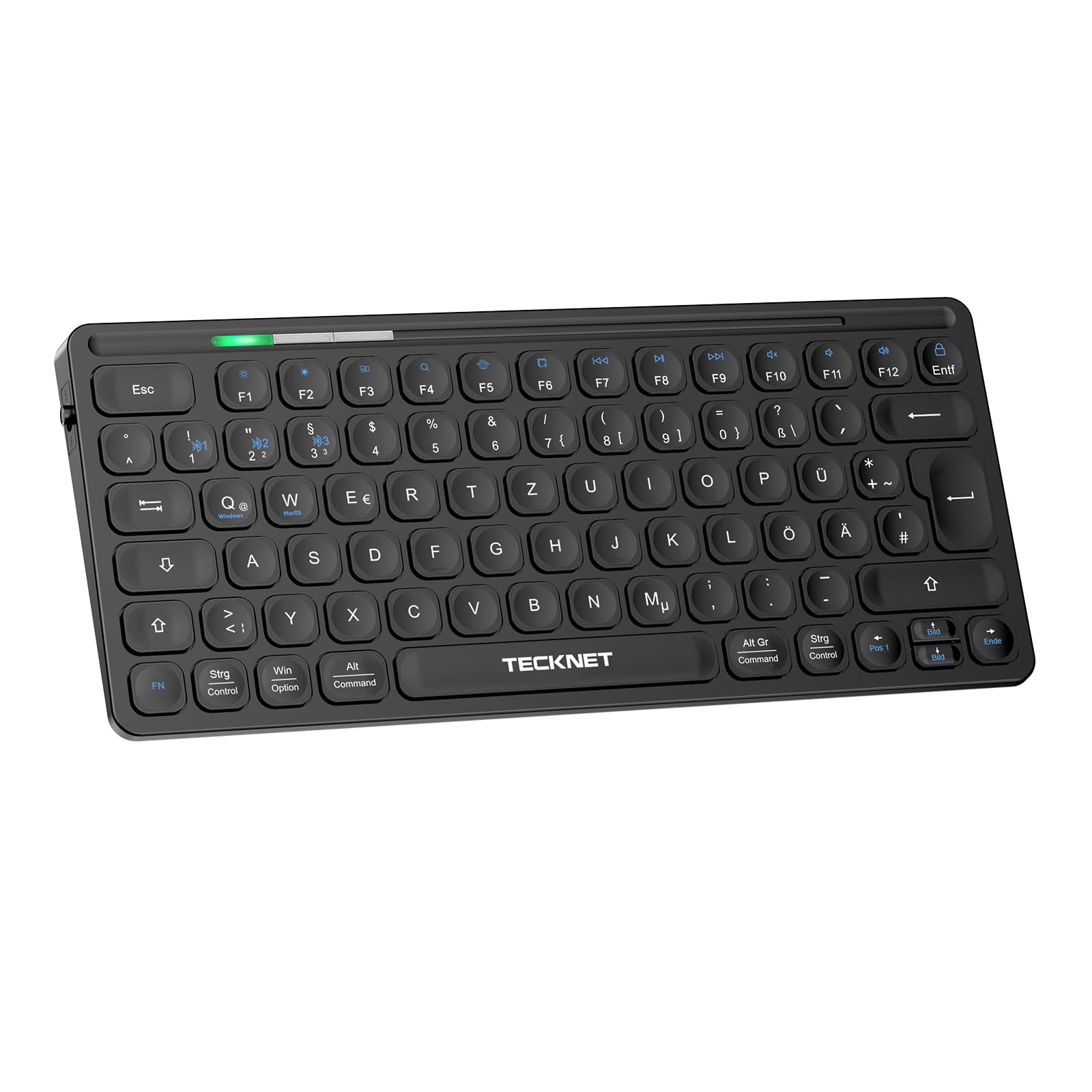 TECKNET Mini Bluetooth Tastatur KabellosFür den Homeoffice-Worker im Wohnzimmer, Comfort und Kompatibilität mit PC, Tabl