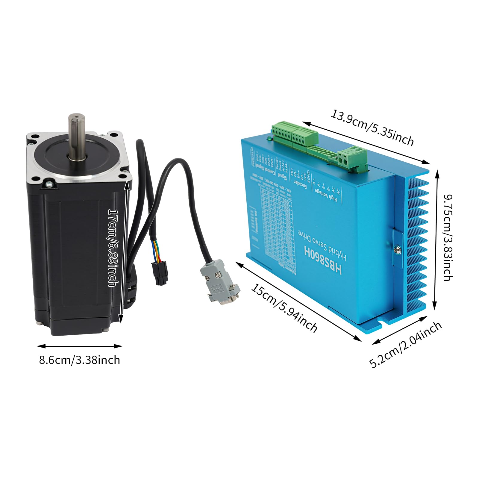 Kit motore passo-passo Nema 12 Motor HBS860H Stepper Motor Driver Closed Loop Stepper Motor Driver con driver e cavo per stampante 3D per macchina per incidere CNC