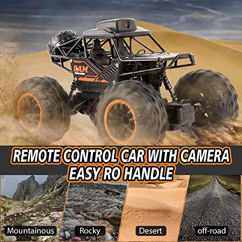 Hobbyist Grade 1:18 Remote Control Car, Camera Alloy Off Road RC Truck 4WD High Speed Fast Racing Electric Hobby Toy Off Road 2.4Ghz All Terrain Monster Vehicle Truck for Boys Kids Xmas Birthday Gift