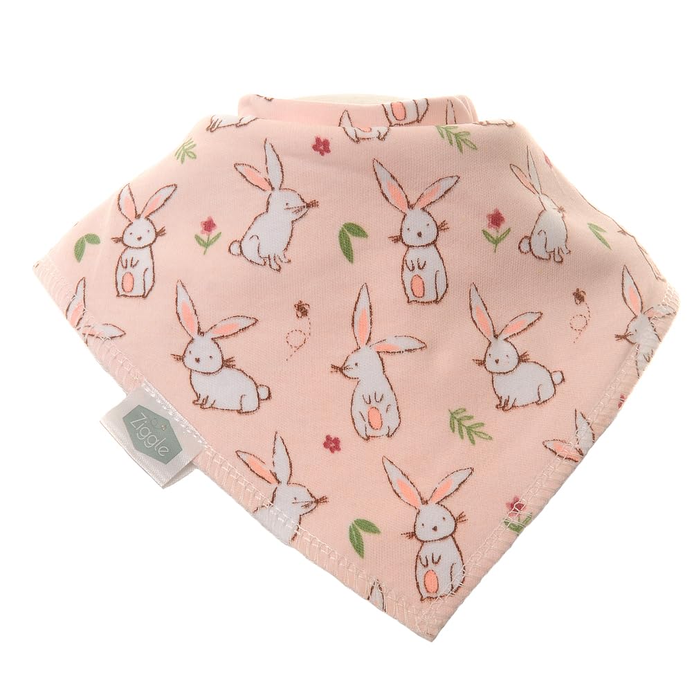 Ziggle - Bandana Dribble Bibs - Cotton Front Baby Bibs Newborn to 24 Months - Newborn Gifts - Baby Bibs For Comfortable Kids - Bunnies - Image 3