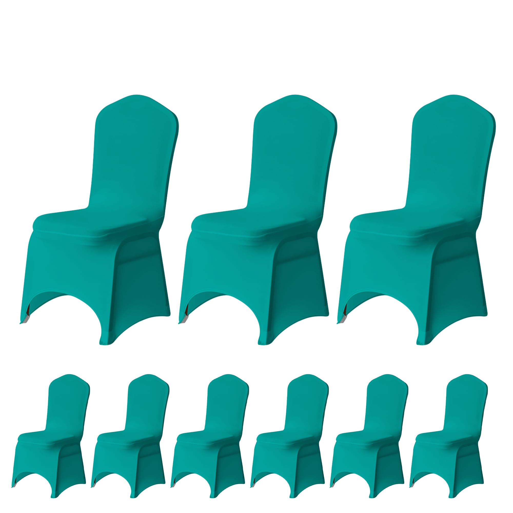 Trimming Shop Turquoise Wedding Chair Covers Set of 10, Spandex Polyester Stretch Removable Washable Universal Slipcovers for Wedding Banquet, Dining Party & Events — image 1