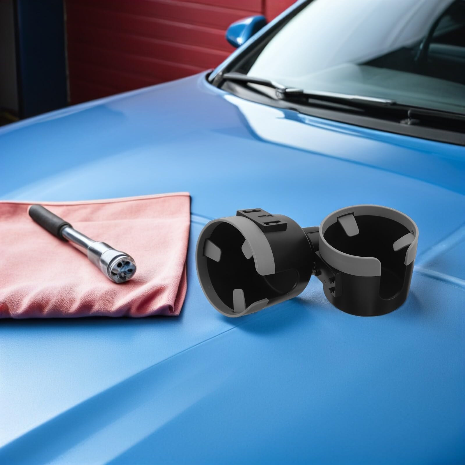 Zerodeko Portabicchieri per Auto Doppio Espandibile in ABS Organizer per Console Centrale Veicolo Supporto Stabile per Bevande Adatto a Auto Camion Suv e Camper Installazione senza